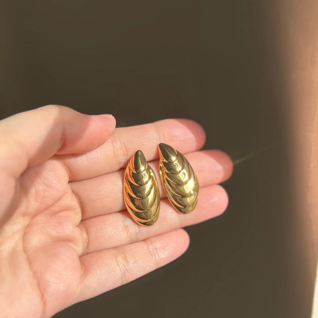 ZARAHÉ Cascade Gold Sculpted Earrings
