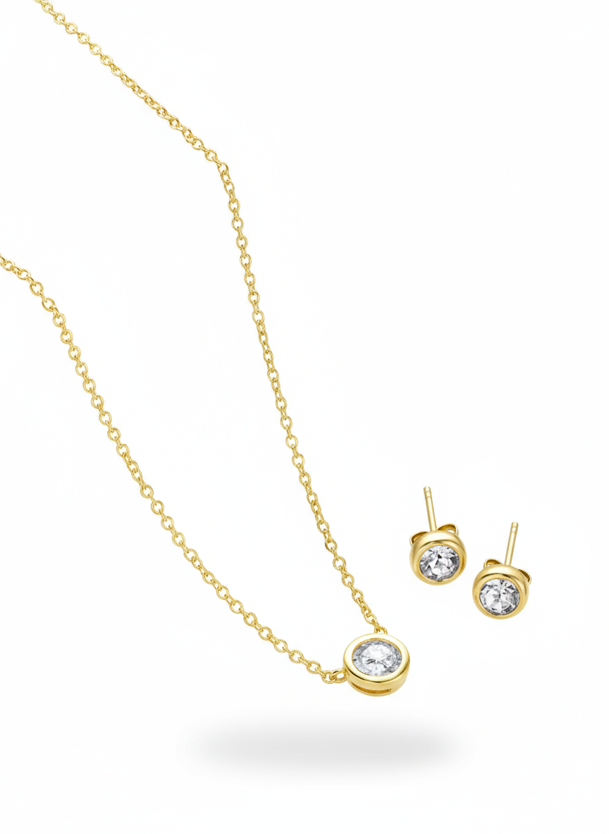 ZARAHE Gold Crystal Jewelry Set Inspired by Cartier Love Collection