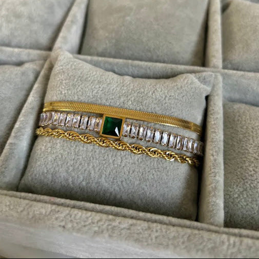 ZARAHÉ Emerald Luxe Bracelet Stack