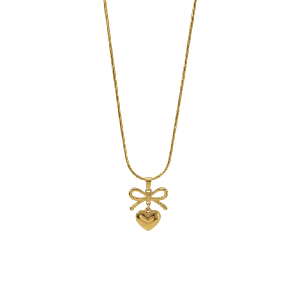 ZARAHÉ Golden Heart Bow Necklace