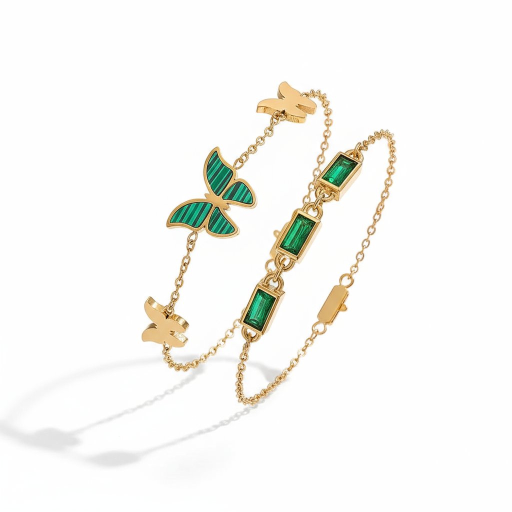 ZARAHÉ Verdant Flutter Layered Necklace Set