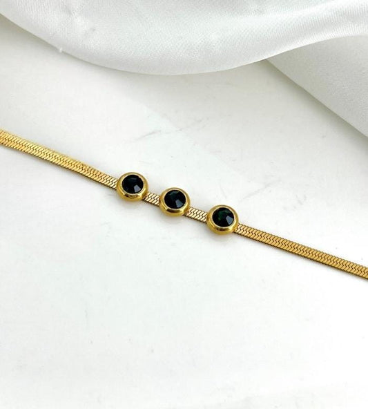 ZARAHÉ Trinite Emerald Gold Bracelet