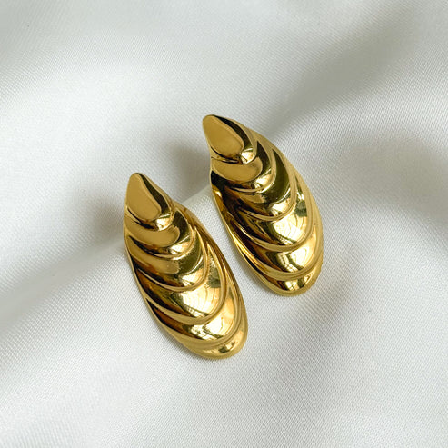 ZARAHÉ Cascade Gold Sculpted Earrings