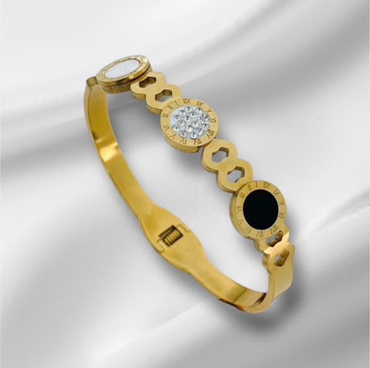 ZARAHÉ TriLuxe – Roman Dial & Crystal Accent Bangle