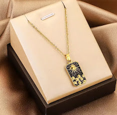 ZARAHÉ Sun and Floral Enamel Pendant Necklace