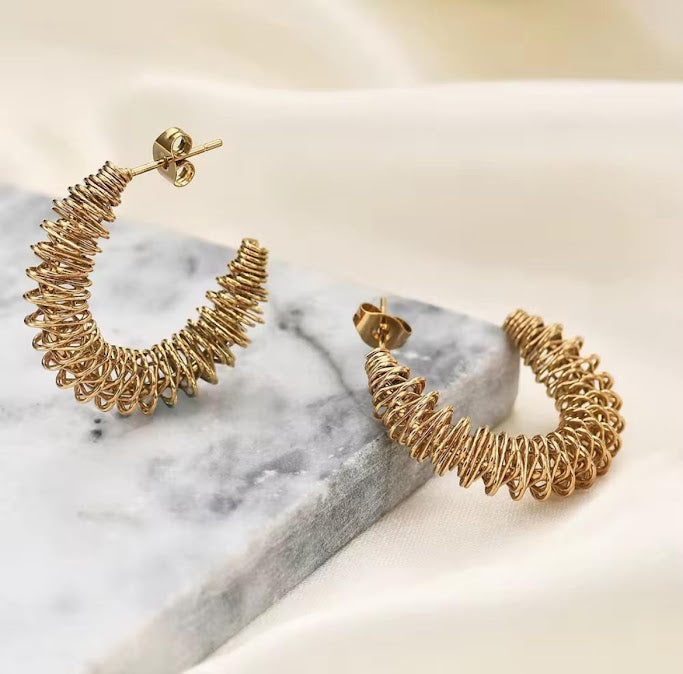 ZARAHÉ Golden Spiral Hoop Earrings