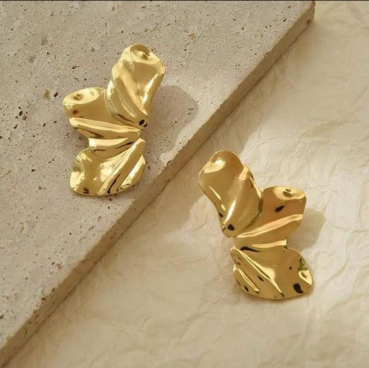 ZARAHÉ Golden Sculpted Butterfly Earrings
