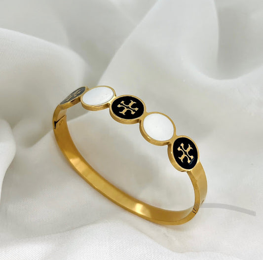 ZARAHÉ Enamel Disc Bangle Bracelet