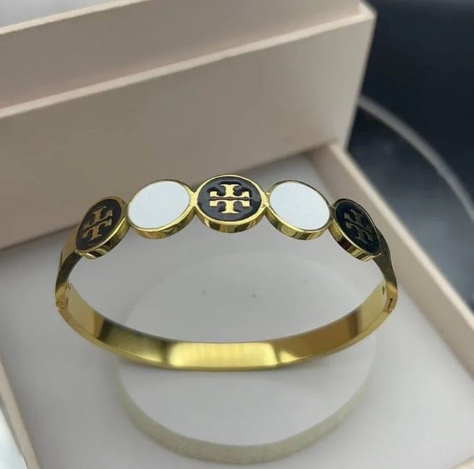 ZARAHÉ Enamel Disc Bangle Bracelet