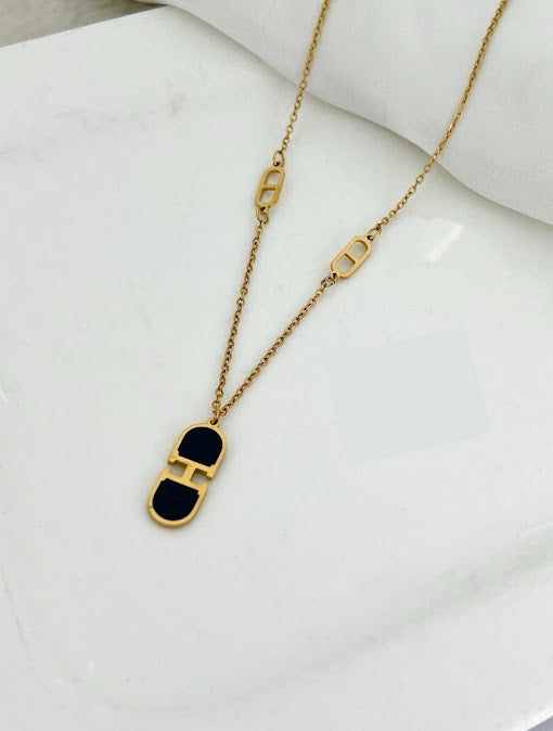 ZARAHÉ Signature Gold & Black Minimalist Necklace
