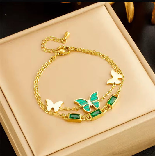ZARAHÉ Emerald Dreams Butterfly Bracelet