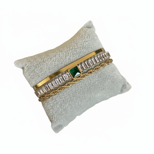 ZARAHÉ Emerald Luxe Bracelet Stack