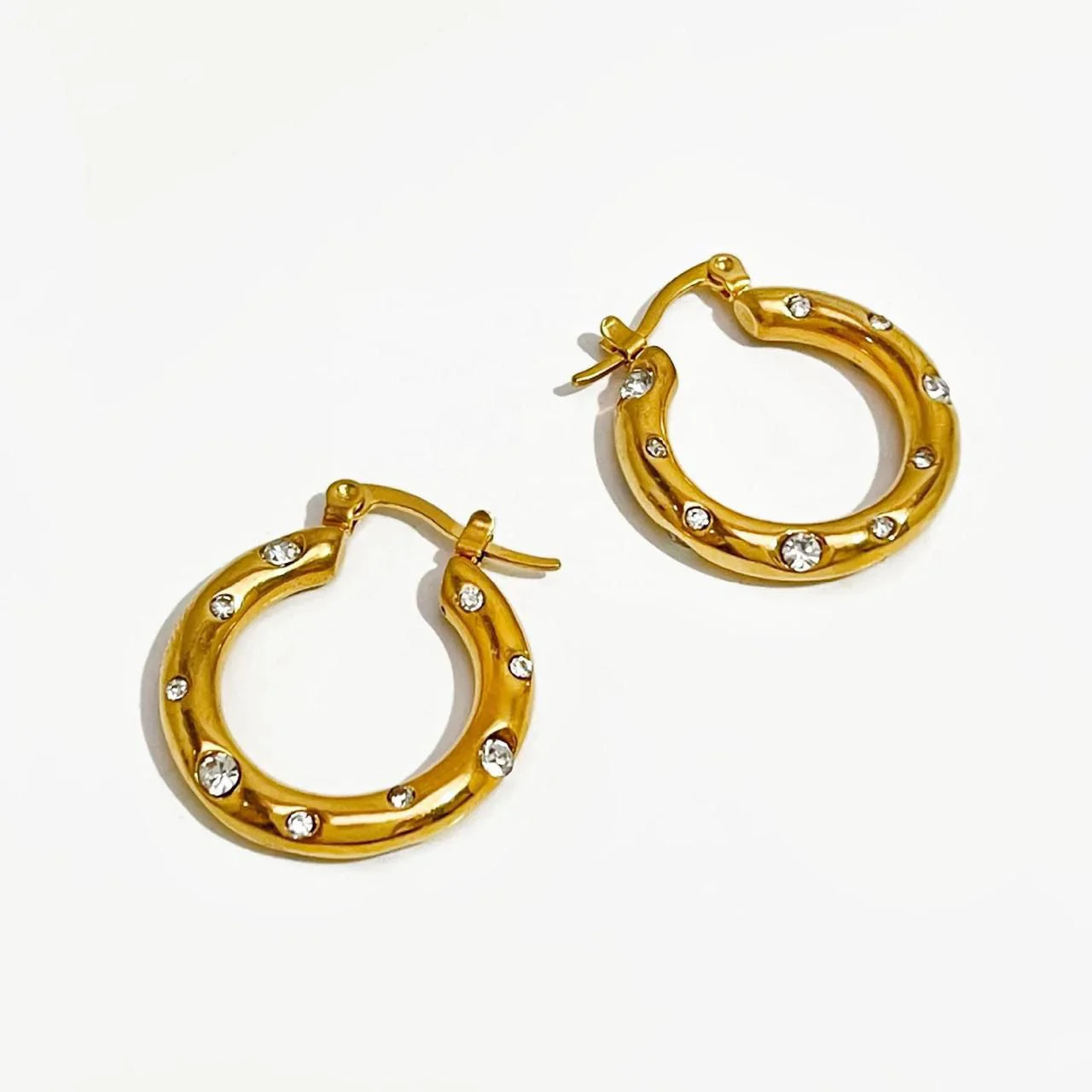 Luxe Gold Hoops with Pearls & Crystals" – Sophisticated & minimal