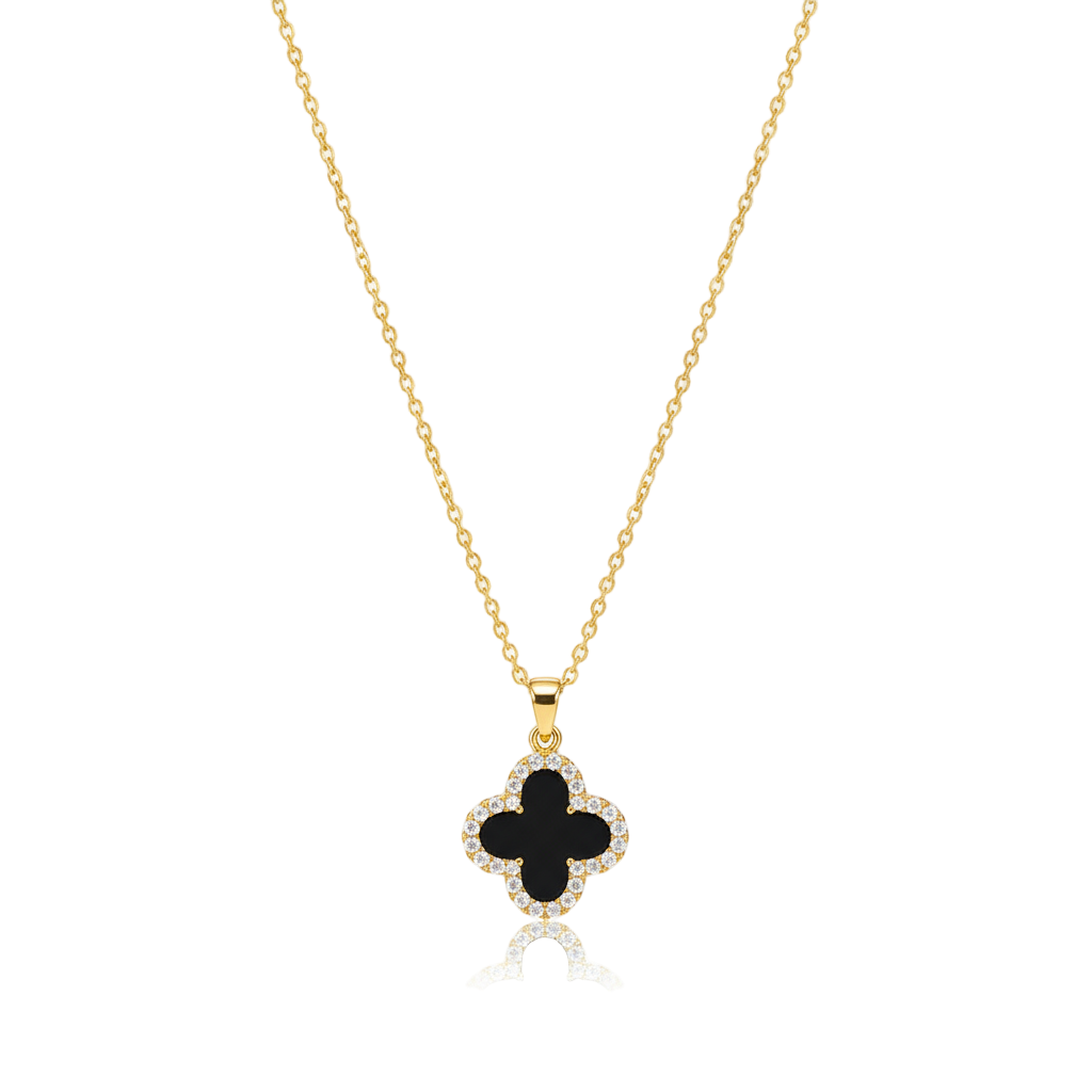 ZARAHÉ Noir Clover Gold Necklace