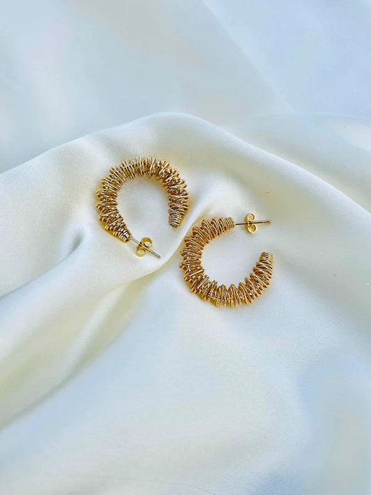 ZARAHÉ Golden Spiral Hoop Earrings