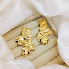 ZARAHÉ Golden Sculpted Butterfly Earrings