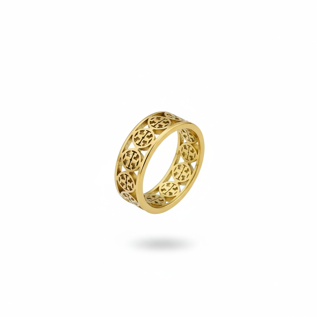 ZARAHE: Sculptural Medallion Gold Ring
