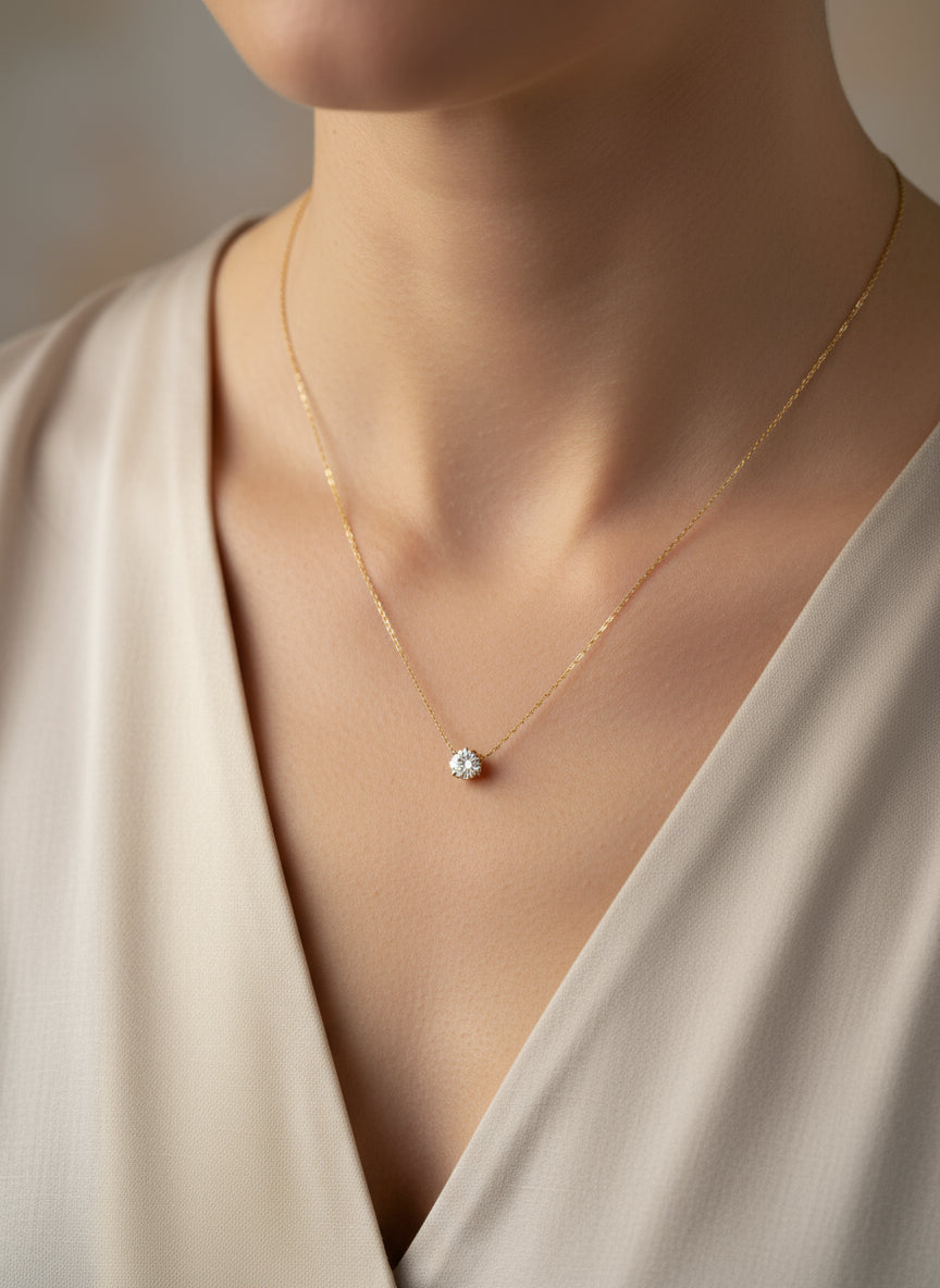 ZARAHÉ Solitaire Radiance Necklace